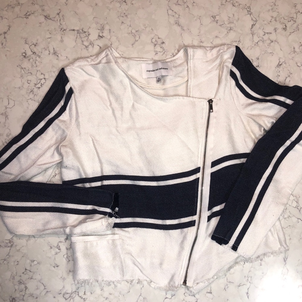Cupcakes and cashmere cotton asymmetrical jacket
